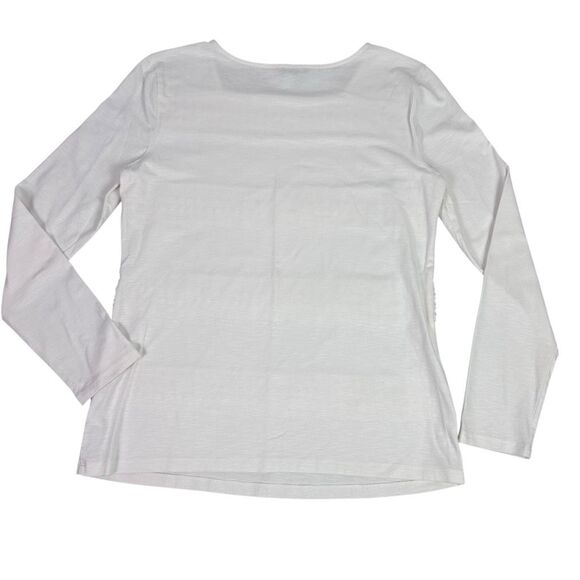 Talbots Small Square Neck Cream Top Crochet detail - Picture 2 of 4